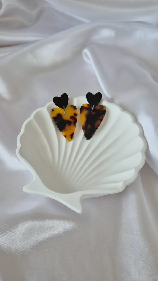 Boucles d'oreilles cœur léopard