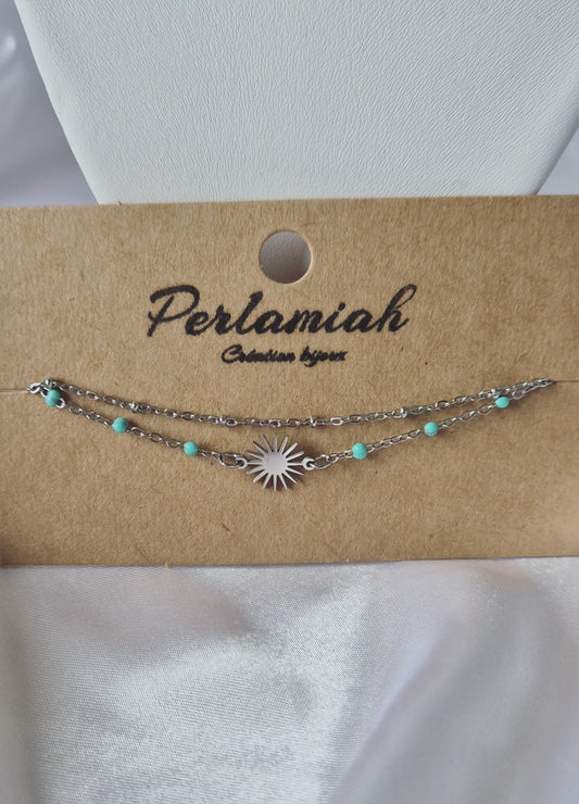 Bracelet soleil argenté