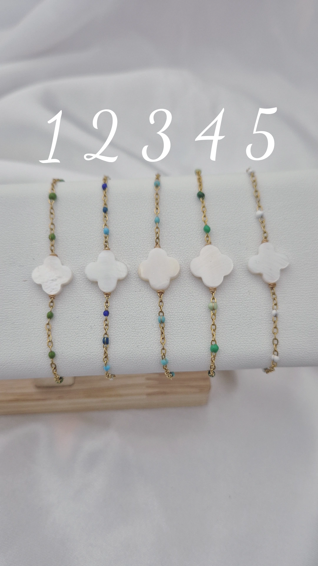 Bracelet trèfle nacre
